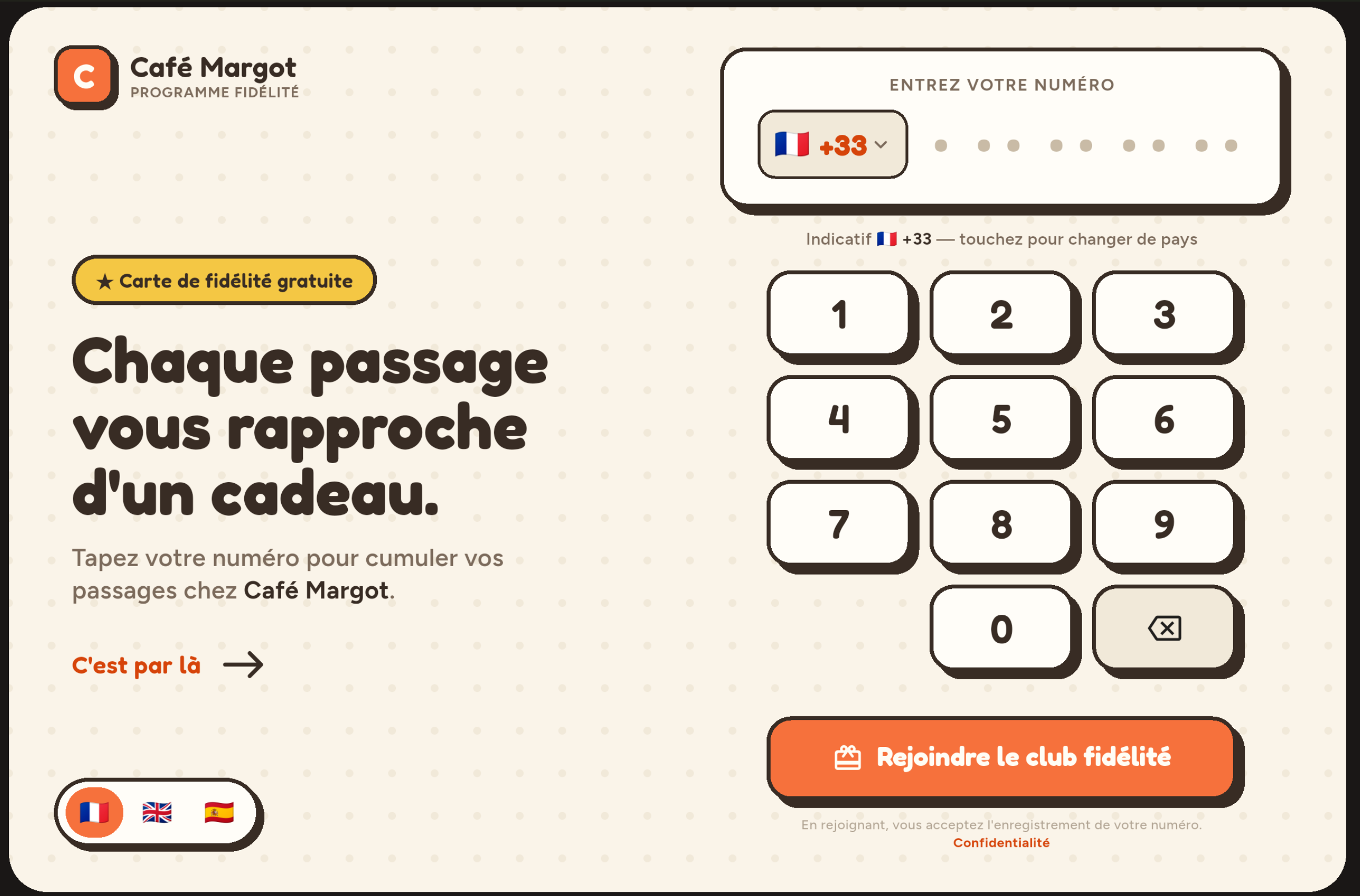 Écran d'accueil de l'app Aralp
